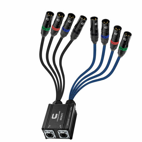 8 Channel Snake Runs Over Double Cat6 Ethercon Network Cable