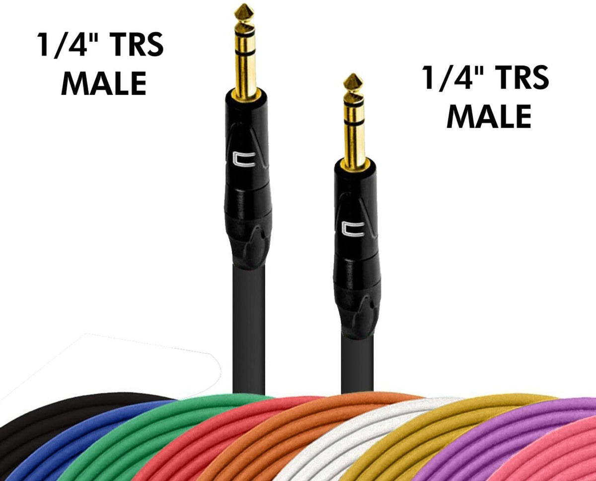 Six Foot AUX audio cable TRS (1/4) Stereo male to 1/8 Stereo Male — AV  Now Fitness Sound
