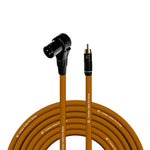Right Angle 3-Pin XLR Male - RCA Unbalanced Mono Cable Custom Length, Color Cord