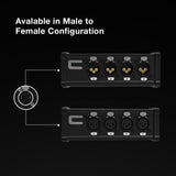 4 Channel 3-Pin XLR Male, Female to Single Ethercon - Compact Cat6 Multi Network