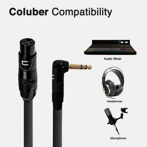 3 Feet - Balanced XLR Cable Male to Right Angle Female – Coluber Cable