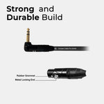 3-Pin XLR Female to Right Angle 1/4 TRS Male Balanced Interconnect Stereo Cable - Orange