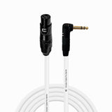 3-Pin XLR Female to Right Angle 1/4 TRS Male Balanced Interconnect Stereo Cable - White