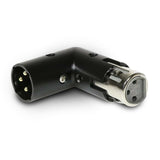 3-Pin XLR Angle Adapter - Dual Male & Female Connector