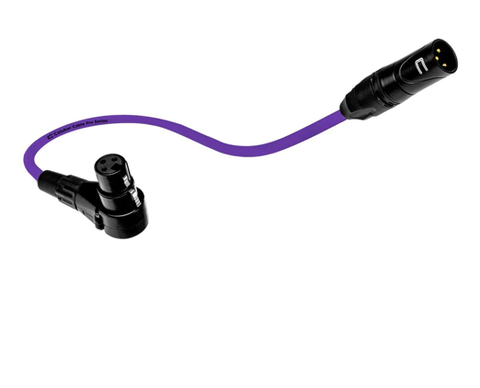 3 Feet Purple - Balanced XLR Cable Male to Right Angle Female