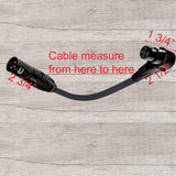 1 Foot - Balanced XLR Cable Male to Right Angle Female